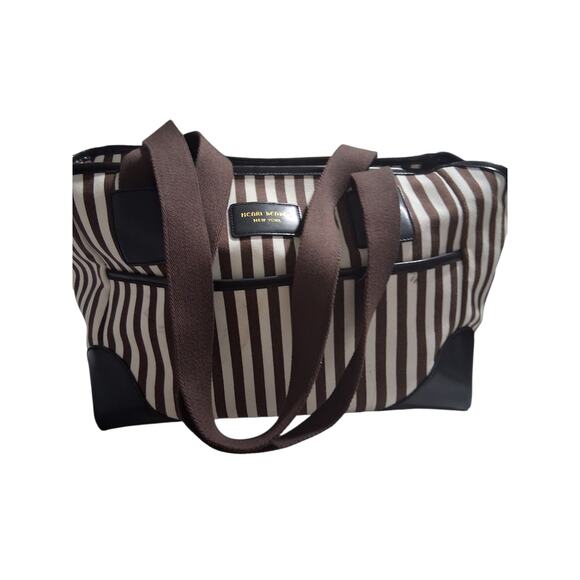 Henri Bendel NY Striped Canvas Pet Dog Cat Carrier Preppy Tote Shoulder Bag 14" - Picture 3 of 16